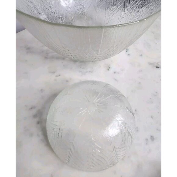 Arcoroc Durand Country Wheat Design 3 pc Chip and Dip Set Original Vintage Clear - Picture 7 of 11